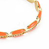 Brass Micro Pave Cubic Zirconia Link Chain Bracelet for Women BJEW-T020-05G-03-2
