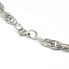 Tarnish Resistant Fashionable 304 Stainless Steel Rope Chain Necklaces for Men STAS-A028-N048P-S-3