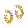 Brass Spiral Laid Stud Earrings for Women LS-EJEW-A121-21G-2