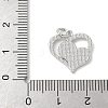 Brass Pave Natural White Shell Heart Charms with Jump Rings KK-S522-08B-P-3