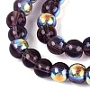 Electroplate Transparent Glass Beads Strands EGLA-Q132-4MM-A13-3