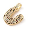 Brass Micro Pave Cubic Zirconia Pendants ZIRC-P121-01G-U-2