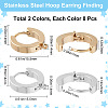 Beebeecraft 16Pcs 2 Colors 201 Stainless Steel Hoop Earrings Findings STAS-BBC0002-66-2