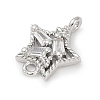 Brass Clear Cubic Zirconia Connector Charms KK-Z094-03P-02-2