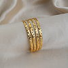 26MM 304 Stainless Steel Vintage Textured Layered Open Cuff Bangles for Women ZJ0317-3