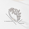 Brass Micro Pave Cubic Zirconia Finger Rings for Women PB9120-6-2