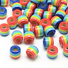 Opaque Stripe Resin European Beads LS-RESI-S344-07-1