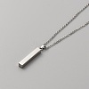 201 Stainless Steel Rectangle Pendant Necklace NJEW-WH0007-12P-2