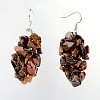 Natural Tiger Eye Beaded Dangle Cluster Earrings EJEW-I204-29A-1