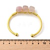 Natural Rose Quartz Beads Cuff Bangles for Women BJEW-Q035-01G-02-3