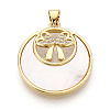 Brass Micro Pave Clear Cubic Zirconia Pendants KK-N268-62G-1