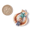 14Pcs 14 Styles Natural Scallop Shell Beads with Glass Jar Glass Bottles Stone Pendants PALLOY-JF03564-3