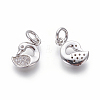 Brass Micro Pave Cubic Zirconia Charms ZIRC-J021-24P-RS-2
