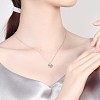 Planet 925 Sterling Silver Clear Cubic Zirconia Pendant Necklaces for Women NJEW-BB72229-A-2