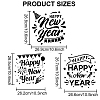 MAYJOYDIY US 1 Set Happy New Year PET Hollow Out Drawing Painting Stencils DIY-MA0002-60C-2