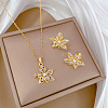 Brass Micro Pave Cubic Zirconia Pendant Necklace & Stud Earrings WG7AC39-97-1