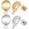 60Pcs 2 Colors 304 Stainless Steel Stud Earring Findings STAS-BBC0005-65-1