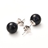 Natural & Synthetic Gemstone Bead Stud Earrings for Women or Men EJEW-JE04626-5