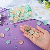 100Pcs 4 Styles Baking Paint Transparent Glass Bead Caps DGLA-TA0001-46-6