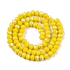 Electroplate Opaque Solid Color Glass Beads Strands EGLA-A044-P6mm-L04-3