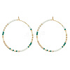 Handmade Glass Seed Beads Hoop Earrings HQ0649-3-1