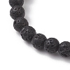 Natural Lava Rock Beads Stretch Bracelets for Women BJEW-JB13268-4