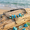 2Pcs 2 Styles 304 Stainless Steel & Brass Charm Bracelets KD3071-3-2