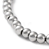 Non-Tarnish 316 Surgical Stainless Steel Round Beaded Stretch Bracelets LS-BJEW-M305-01B-P-2