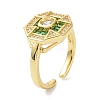 Octagon Real 18K Gold Plated Cuff Ring for Women Jewelry ZIRC-C021-02G-01-3