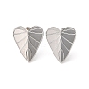 Leaf 304 Stainless Steel Stud Earrings for Women EJEW-L272-034P-01-1
