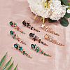 ANATTASOUL 4 Pairs 4 Colors Rhinestone Teardrop Flower Dangle Stud Earrings EJEW-AN0004-16-7