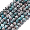 Natural Dyed Marble Beads Strands G-P593-8mm-03-2