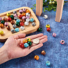 Beadthoven 60Pcs 10 Colors Natural Wood Beads WOOD-BT0001-08-5
