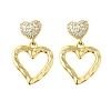 Hollow Heart Brass Micro Pave Clear Cubic Zirconia Dangle Stud Earrings EJEW-Z099-02G-02-4