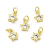Brass Cubic Zirconia Charms KK-E068-VB228-2
