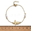 304 Stainless Steel Butterfly Link Bracelets BJEW-C098-01D-G-5