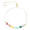 Bohemian Style Colorful Natural Gemstone Round Beaded Adjustable Braided Bracelets HK2313-5