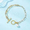 Brass Paperclip Chain Bracelets for Women BJEW-JB12826-1