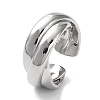 Rack Plating Brass Criss Cross Open Cuff Rings for Women RJEW-Q777-04P-1