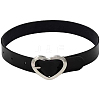 Punk Rock Style Alloy Heart Ring Imitation Leather Chocker Necklaces NJEW-CL0001-21-1