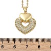 Brass Micro Pave Clear Cubic Zirconia Heart Pendant Necklaces NJEW-K280-07G-3