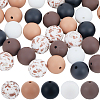 50Pcs 5 Styles Food Grade Eco-Friendly Silicone Beads SIL-SC0002-14-1