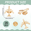 16Pcs Airplane Alloy Brooches for Backpack Clothes JEWB-PH0001-45KCG-2