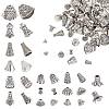 Tibetan Style Alloy & CCB Plastic Bead Cones & Caps TIBE-SC0001-19AS-1