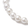 6mm Round Shell Pearl Beaded Stretch Bracelets BJEW-JB10672-5