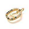 Brass Micro Pave Cubic Zirconia Pendants ZIRC-P123-01G-V02-2