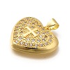 Rack Plating Brass Micro Pave Cubic Zirconia Pendants KK-L226-001G-03-2