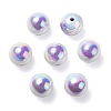 UV Plating Rainbow Iridescent Acrylic Beads OACR-F004-09C-2