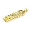 Priest Rack Plating Brass Micro Pave Cubic Zirconia Pendants KK-G513-89G-2