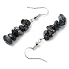 Natural Snowflake Obsidian & Obsidian & Labradorite & Smoky Quartz Chip Dangle Earrings Set for Women EJEW-JE06245-02-5